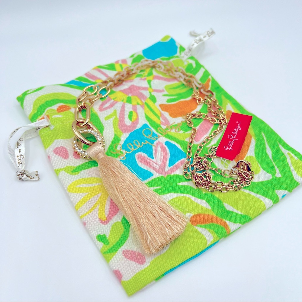 NWT Lilly Pulitzer Necklace Isle Be Back in Metallic Gold